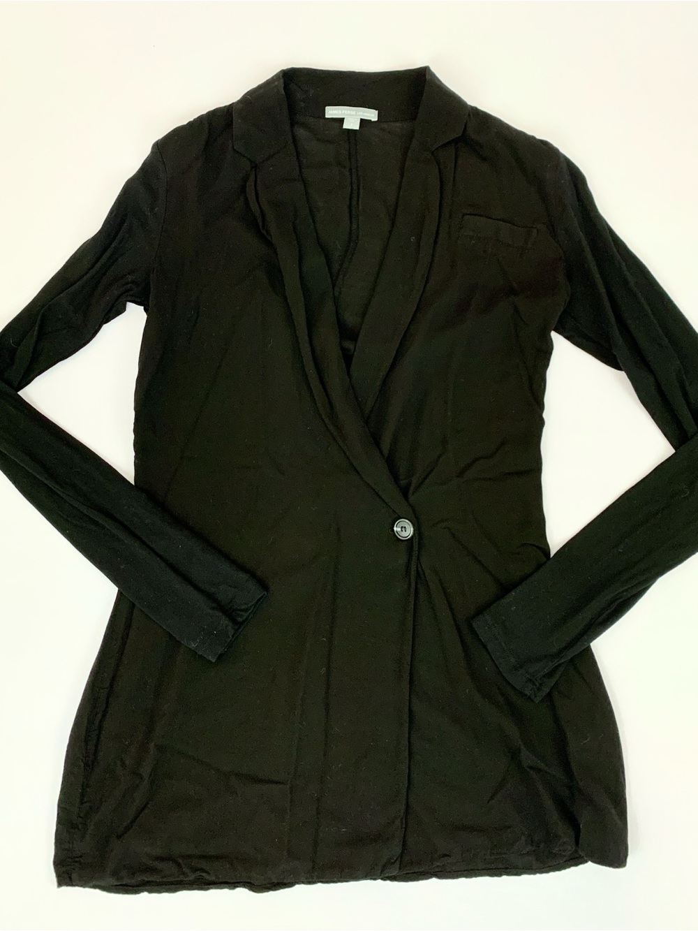 James Perse Black Long T-shirt Knit Cardigan